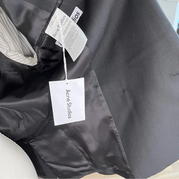 ACNE STUDIOS Signature Double Breasted Oversized Blazer Black